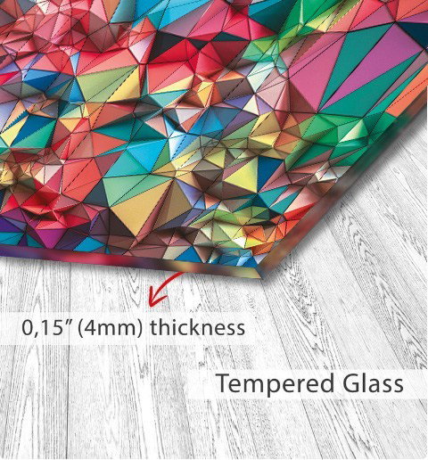 Wallity Pintura de Vidrio Templado Decorativo Multicolor 46 x 72 cm